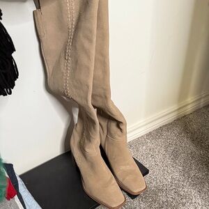 Vince Camuto Beige Over the Knee Boots